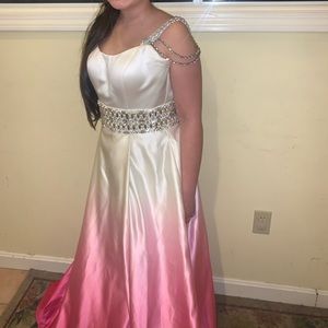Ashley Lauren pink / white ombré pageant dress 00
